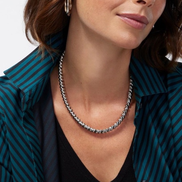 Chicos Silver Tone Collar Necklace - Picture 2 of 6